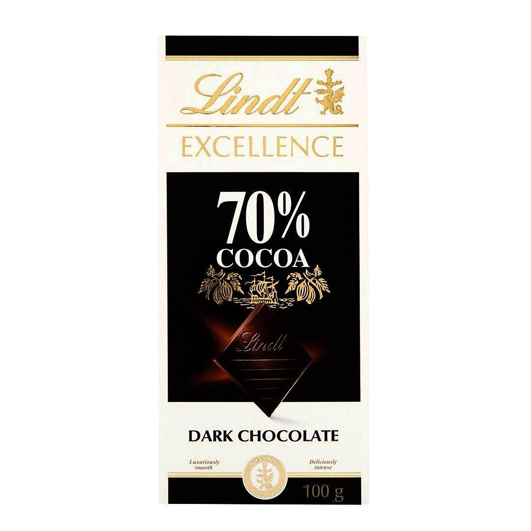 Lindt Excellence 70% Cocoa Dark Chocolate 100G | Lindt Dark Chocolate ...